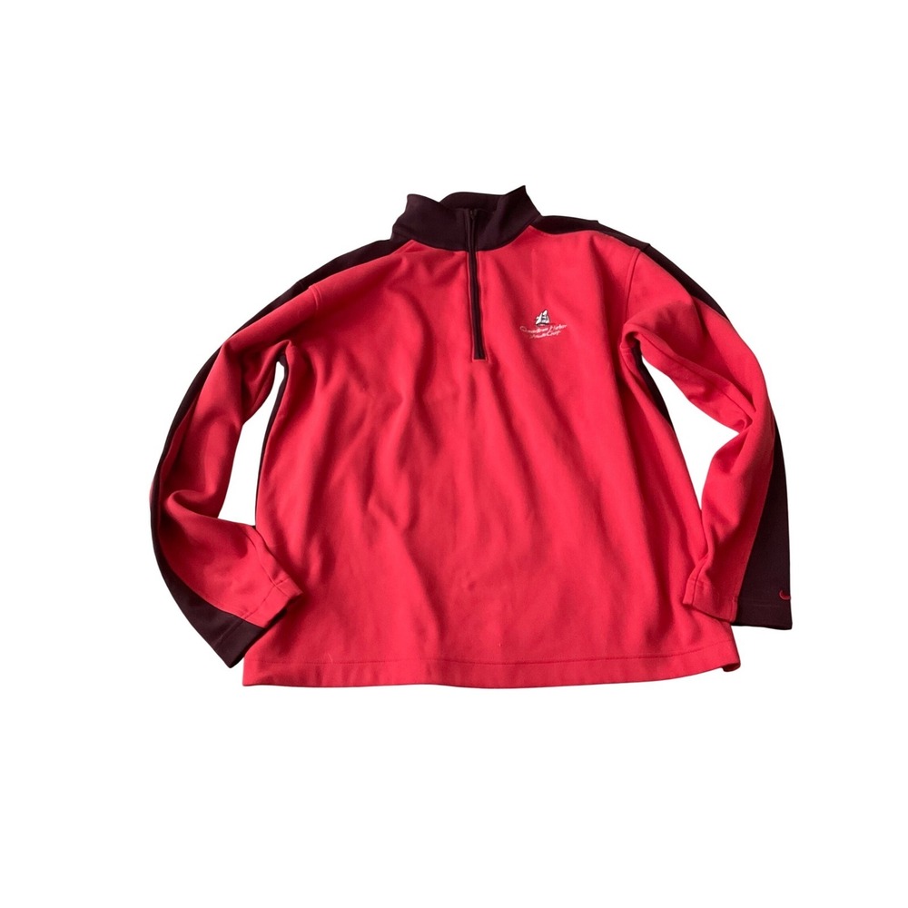 Nike Dri-FIT‎ Golf Pullover 1/4 Zip Red Black Queenstown Harbor Atlantic Golf